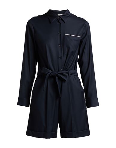Peserico Woman Playsuit Midnight Blue Size 6 Virgin Wool, Viscose, Elastane In Blue