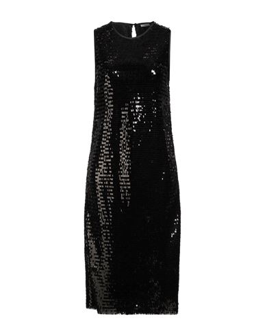 Peserico Easy Woman Midi Dress Black Size 8 Polyester In Black