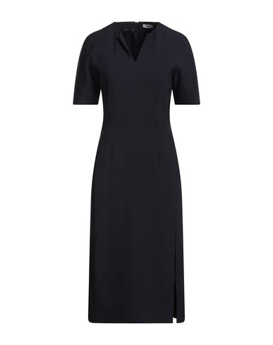 Peserico Woman Midi Dress Midnight Blue Size 14 Polyester, Viscose, Cotton, Elastane In Black