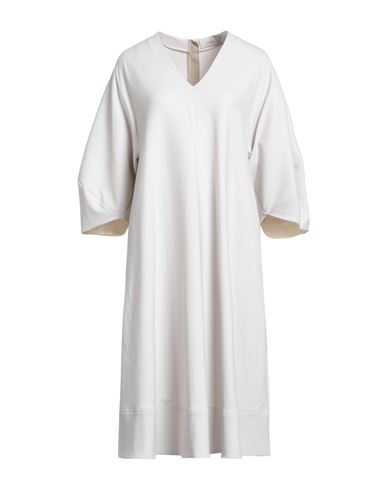 Agnona Woman Midi Dress Light Grey Size 4 Wool, Elastane, Cotton, Viscose In White