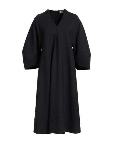 Agnona Woman Midi Dress Black Size 4 Wool, Elastane, Cotton, Viscose In Multi