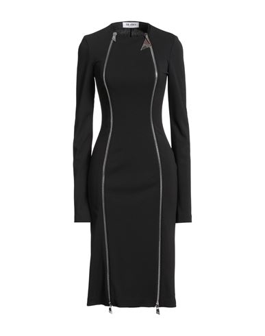 Attico Midi Dress With Double Zipper Detail In Black