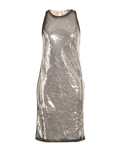 Attico The  Woman Midi Dress Silver Size 8 Polyester In Gray