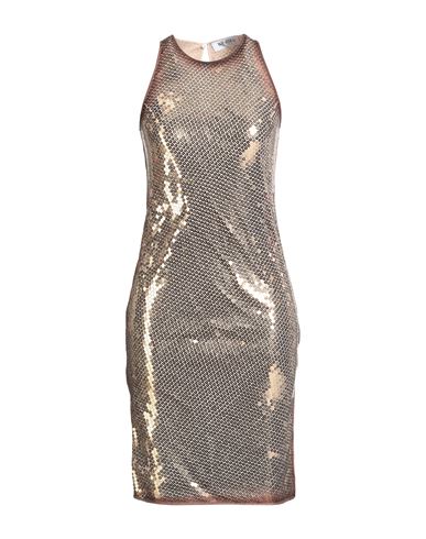 Attico The  Woman Midi Dress Gold Size 6 Polyester In Gray