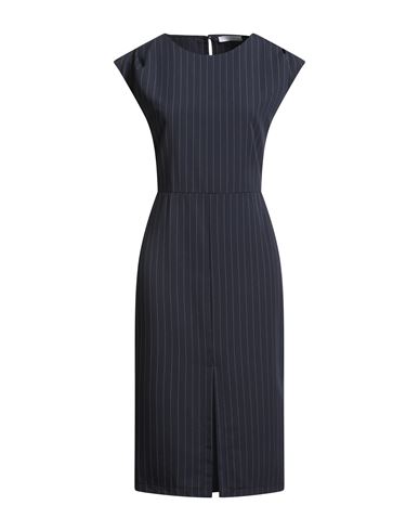 Please Woman Midi Dress Midnight Blue Size M Polyester, Viscose, Elastane In Blue