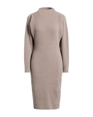 Agnona Woman Midi Dress Taupe Size S Cashmere In Gray