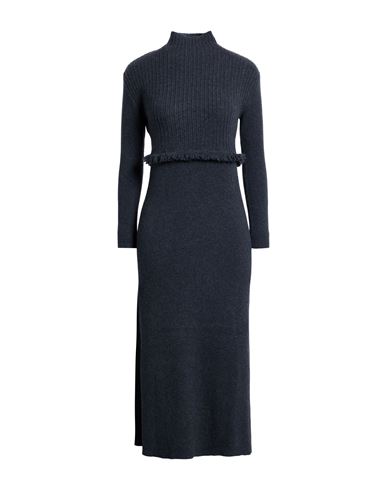 Agnona Woman Midi Dress Charcoal Size M Cashmere In Black
