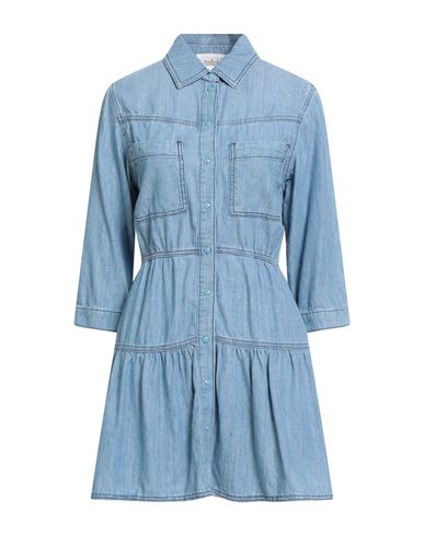 Ba&sh Ba & Sh Woman Mini Dress Blue Size 3 Cotton, Lyocell, Linen In Multi
