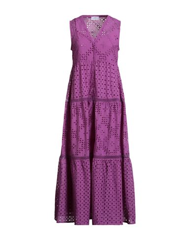 Nenette Woman Maxi Dress Mauve Size 4 Cotton In Purple