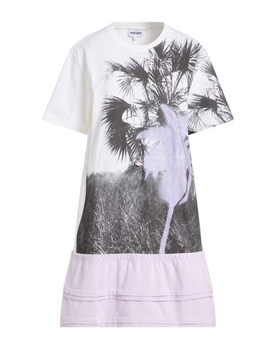Kenzo Woman Mini Dress White Size S Cotton In White