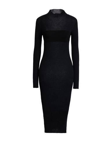 Pinko Woman Midi Dress Black Size L Acrylic, Wool, Viscose, Polyester In Black