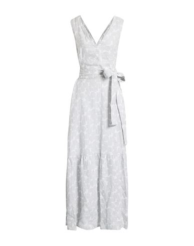 Rosso35 Woman Maxi Dress Light Grey Size 16 Linen In Gray