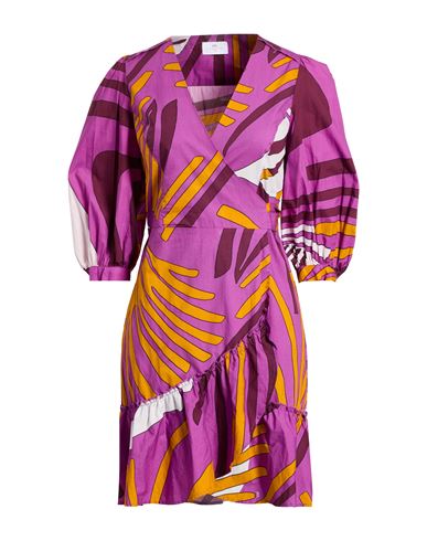 Nenette Woman Mini Dress Mauve Size 6 Cotton In Purple