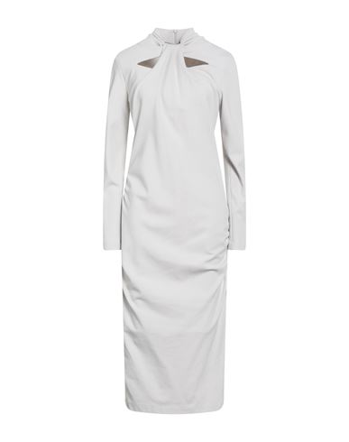 Giorgio Armani Woman Midi Dress Light Grey Size 10 Viscose, Polyamide, Elastane In White
