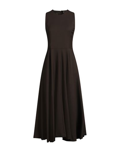 Officine Generale Officine Générale Woman Maxi Dress Dark Brown Size M Virgin Wool In Brown