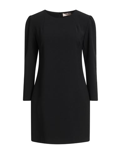 Alexingh Woman Mini Dress Black Size L Polyester, Viscose, Elastane In Multi