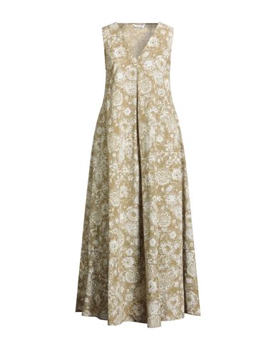 Caliban Woman Maxi Dress Sage Green Size 6 Cotton In Green