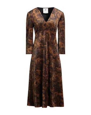 Compagnia Italiana Woman Midi Dress Camel Size 6 Polyester, Elastane In Brown