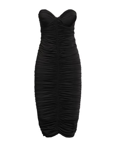 Actualee Woman Midi Dress Black Size 6 Rayon, Nylon, Elastane In Black