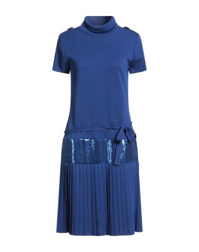 22 Maggio By Maria Grazia Severi Woman Midi Dress Bright Blue Size 10 Merino Wool, Acrylic, Polyamid In Blue