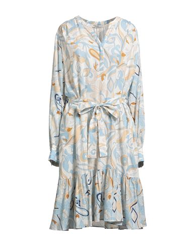 Herzensangelegenheit Woman Midi Dress Sky Blue Size 14 Linen, Viscose In Blue
