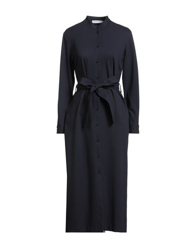 Harris Wharf London Woman Midi Dress Midnight Blue Size 6 Viscose, Polyamide, Elastane In Blue