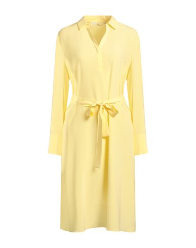 Herzensangelegenheit Woman Midi Dress Pastel Yellow Size 8 Silk, Elastane In Yellow