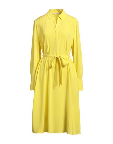 Herzensangelegenheit Woman Midi Dress Yellow Size 12 Silk, Elastane In Yellow