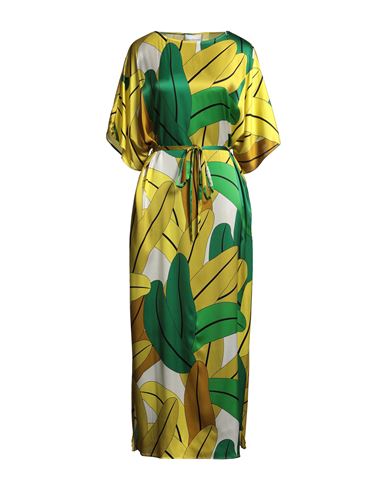 Herzensangelegenheit Woman Maxi Dress Yellow Size 10 Silk, Elastane In Multi