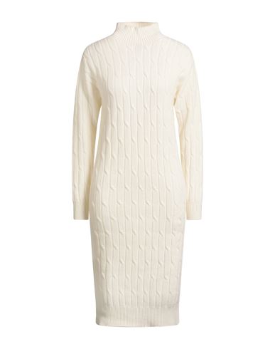 Peserico Easy Woman Midi Dress Ivory Size 12 Wool, Cashmere In Neutral