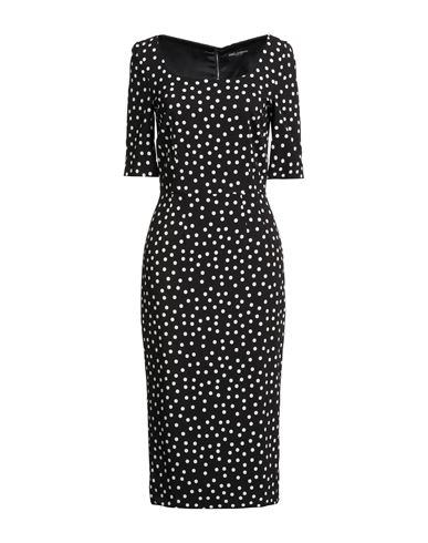 Dolce & Gabbana Woman Midi Dress Black Size 10 Viscose, Elastane In Black