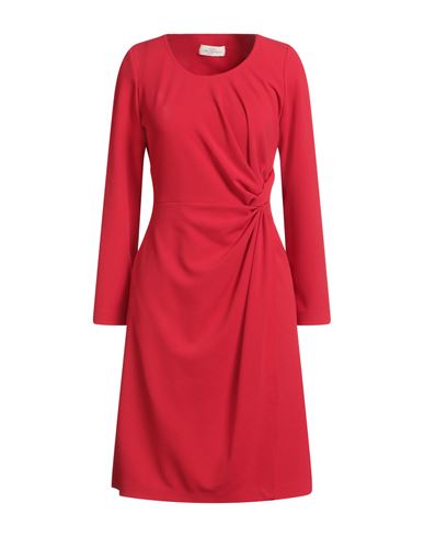 Corte Dei Gonzaga Woman Midi Dress Red Size 10 Polyester, Elastane In Red