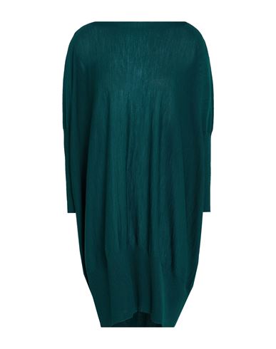 Knit Knit Woman Mini Dress Emerald Green Size Xs Wool In Green