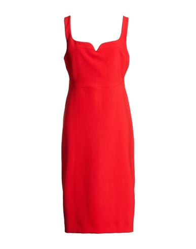 Victoria Beckham Woman Midi Dress Red Size 10 Polyester, Virgin Wool, Polyamide, Elastane In Red