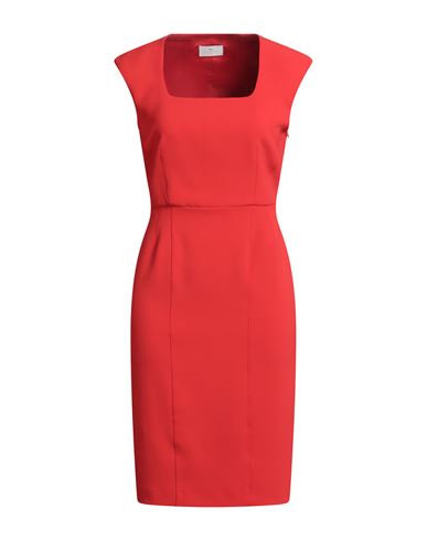 Nenette Woman Midi Dress Red Size 6 Polyester, Elastane In Red