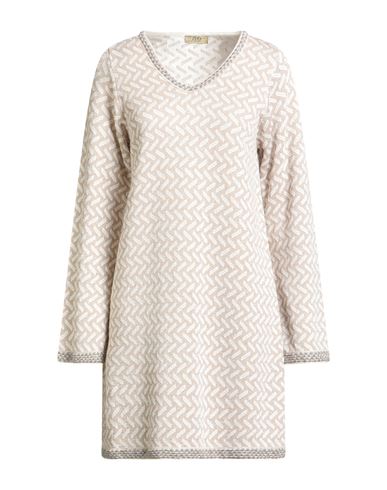 Pho® Firenze Pho Firenze Woman Mini Dress Beige Size M Acrylic, Synthetic Fibers, Wool, Metallic Fiber, Alpaca Wo In Neutral