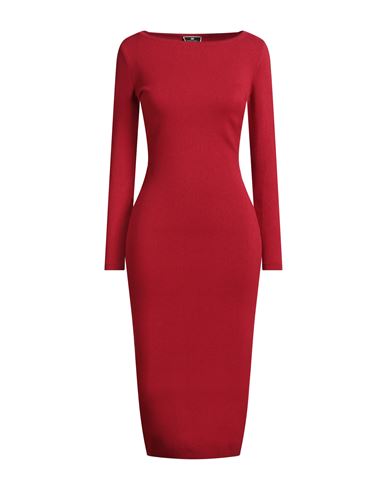 Elisabetta Franchi Woman Midi Dress Red Size 8 Viscose, Polyamide, Elastane In Red