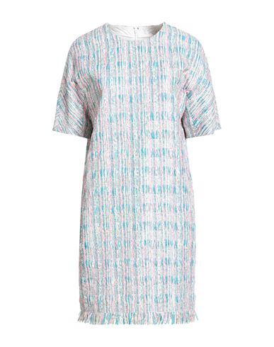 Chloé Woman Mini Dress Turquoise Size 8 Polyamide, Synthetic Fibers, Cotton, Metallic Polyester In Blue