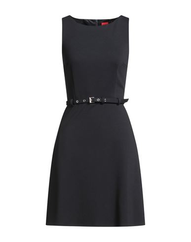 Hugo Boss Hugo Woman Mini Dress Midnight Blue Size 4 Polyester, Viscose, Elastane In Black