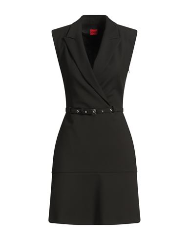 Hugo Boss Belted Sleeveless Mini Dress In Black