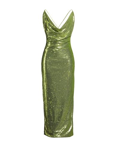 Giulia N Couture Woman Maxi Dress Lime Green Size S Polyester, Elastane In Green