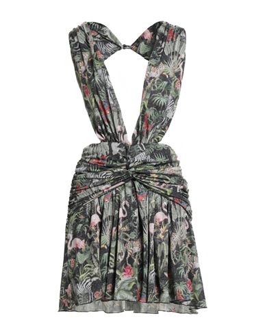 Odi Et Amo Woman Mini Dress Military Green Size 8 Viscose In Multi