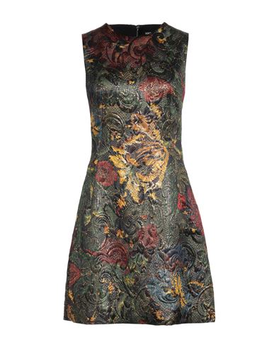 Dolce & Gabbana Woman Mini Dress Green Size 6 Wool, Silk, Polyester, Polyamide In Black