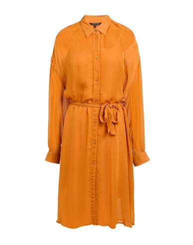 Armani Exchange Woman Midi Dress Mandarin Size 4 Viscose In Orange