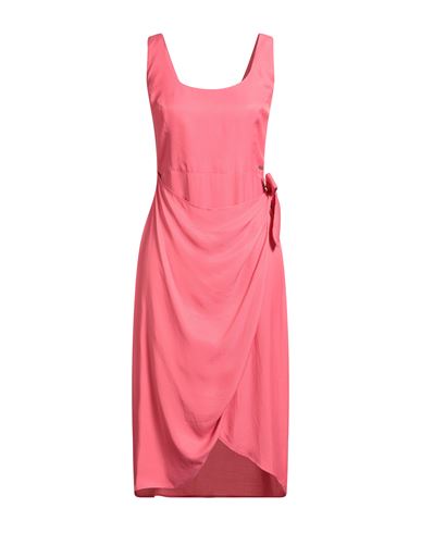 Armani Exchange Woman Midi Dress Coral Size 6 Viscose In Pink