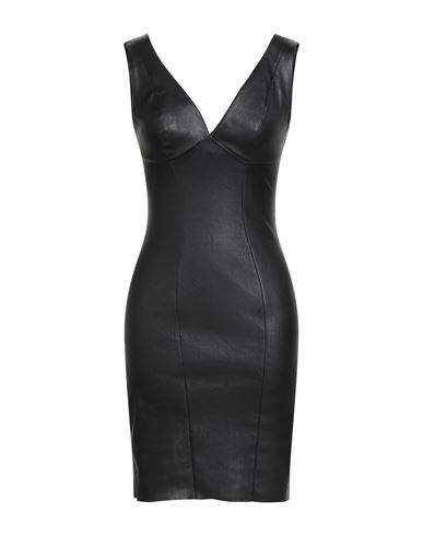 Jitrois Woman Mini Dress Black Size 6 Lambskin, Cotton, Elastane In Black