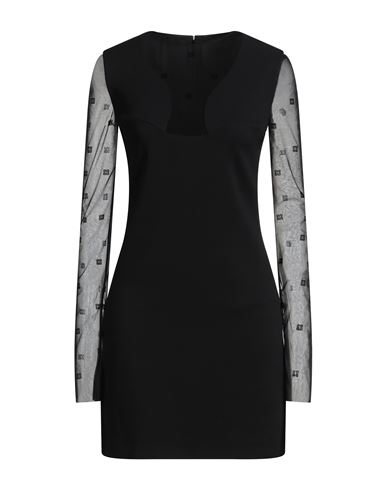 Givenchy Logo Embroidered Mesh And Jersey Minidress In Black