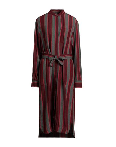 Wales Bonner Woman Midi Dress Burgundy Size 6 Viscose, Cupro In Burgundy