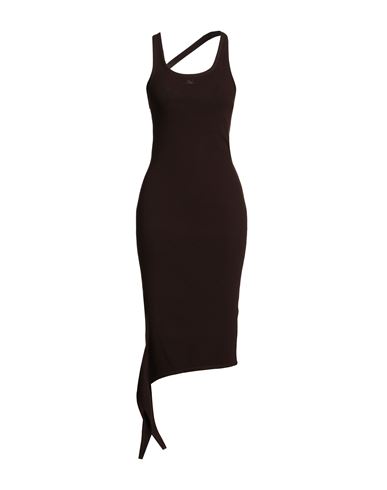 Courrèges Woman Maxi Dress Brown Size M Viscose, Polyester In Brown