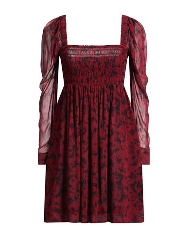 Ganni Woman Mini Dress Burgundy Size 8/10 Viscose In Red